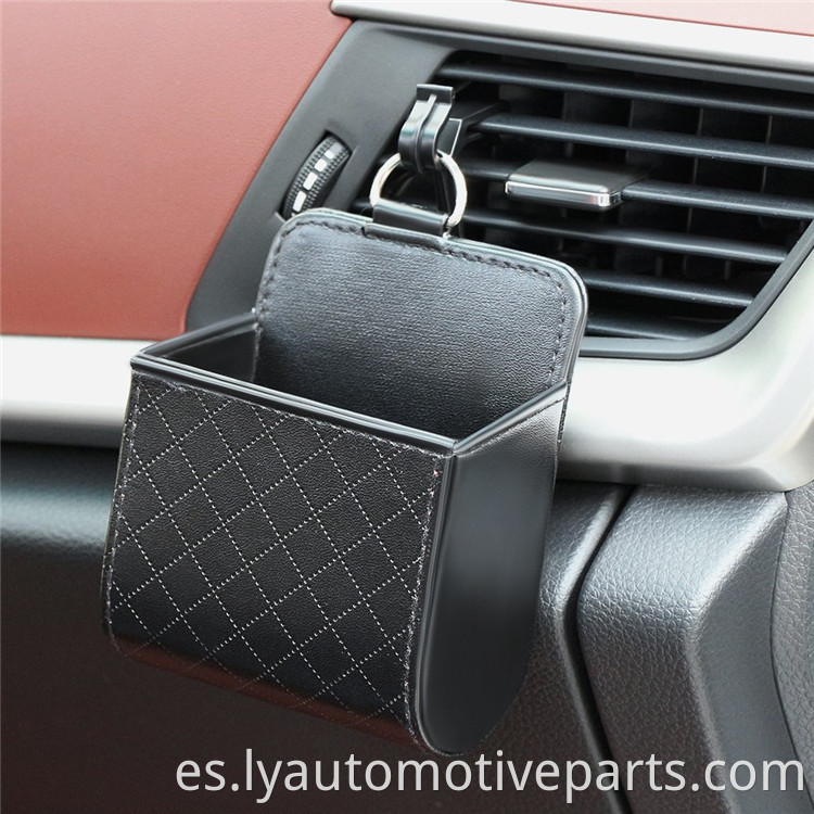 Pu Leather Car Pocket Organizer Hang Bolsa de carruaje de teléfono móvil